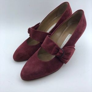 Vintage Perry Ellis Burgundy Suede Pumps/Shoes